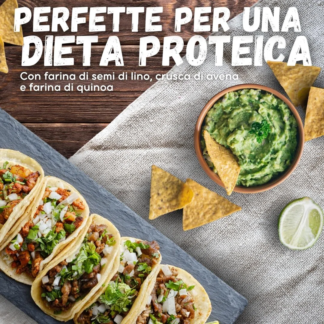 NÄTOO Tortillas proteiche ideali per diete ipocaloriche - 20% Proteine - Perfette per Sportivi - Piadine Proteiche per la dieta ipocalorica e iperproteica - Confezione da 8 piadine Vegan