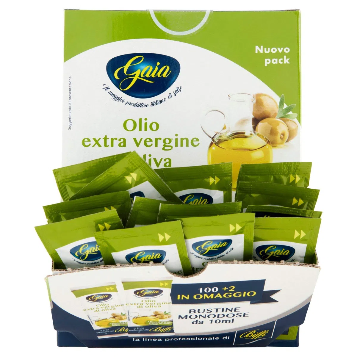 Gaia Ga25810 Olio Extra Vergine in Bustine Monodose - 102 Bustine da 10Ml