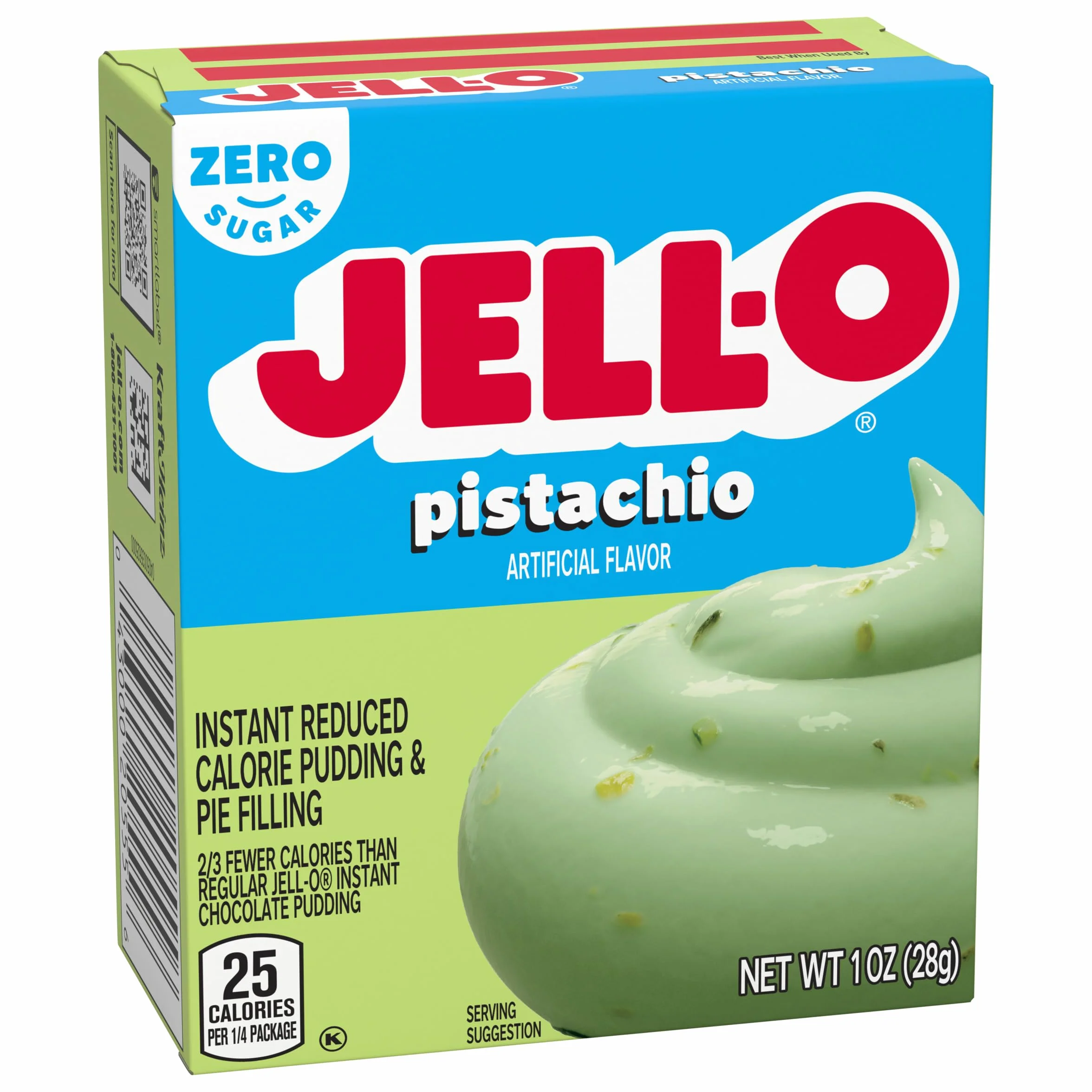 Jell-O Sugar-Free Instant Pudding and Pie Filling, Pistachio, 1-Ounce Boxes (Pack of 6)