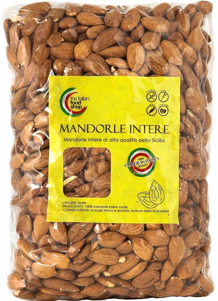 Mandorle Siciliane Sgusciate (1Kg) - Naturali | Senza Glutine | Keto | Ideali per Dolci