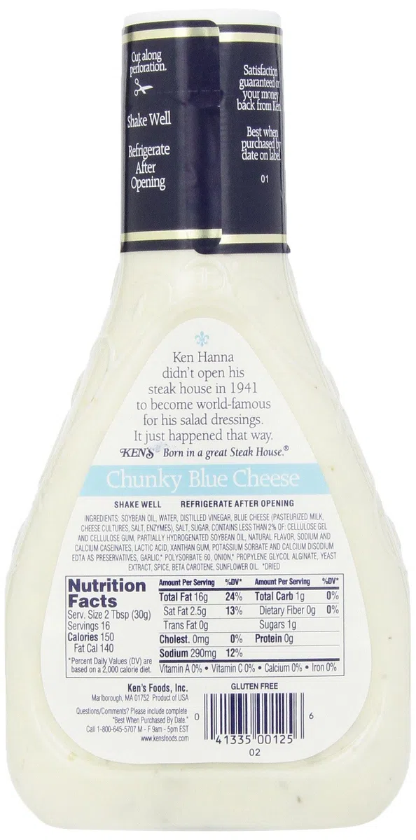Ken's Steak House Foods - Condimento per formaggio blu grosso, 453,6 g