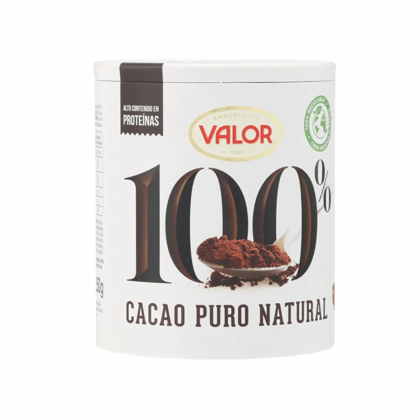 cioccolato a la taza valor 100% cacao 250 gr