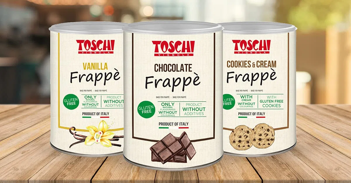 Frappè al Biscotto e Panna Toschi, base in polvere 1,2 Kg per la preparazione di 25/50 Bicchieri di Frappè