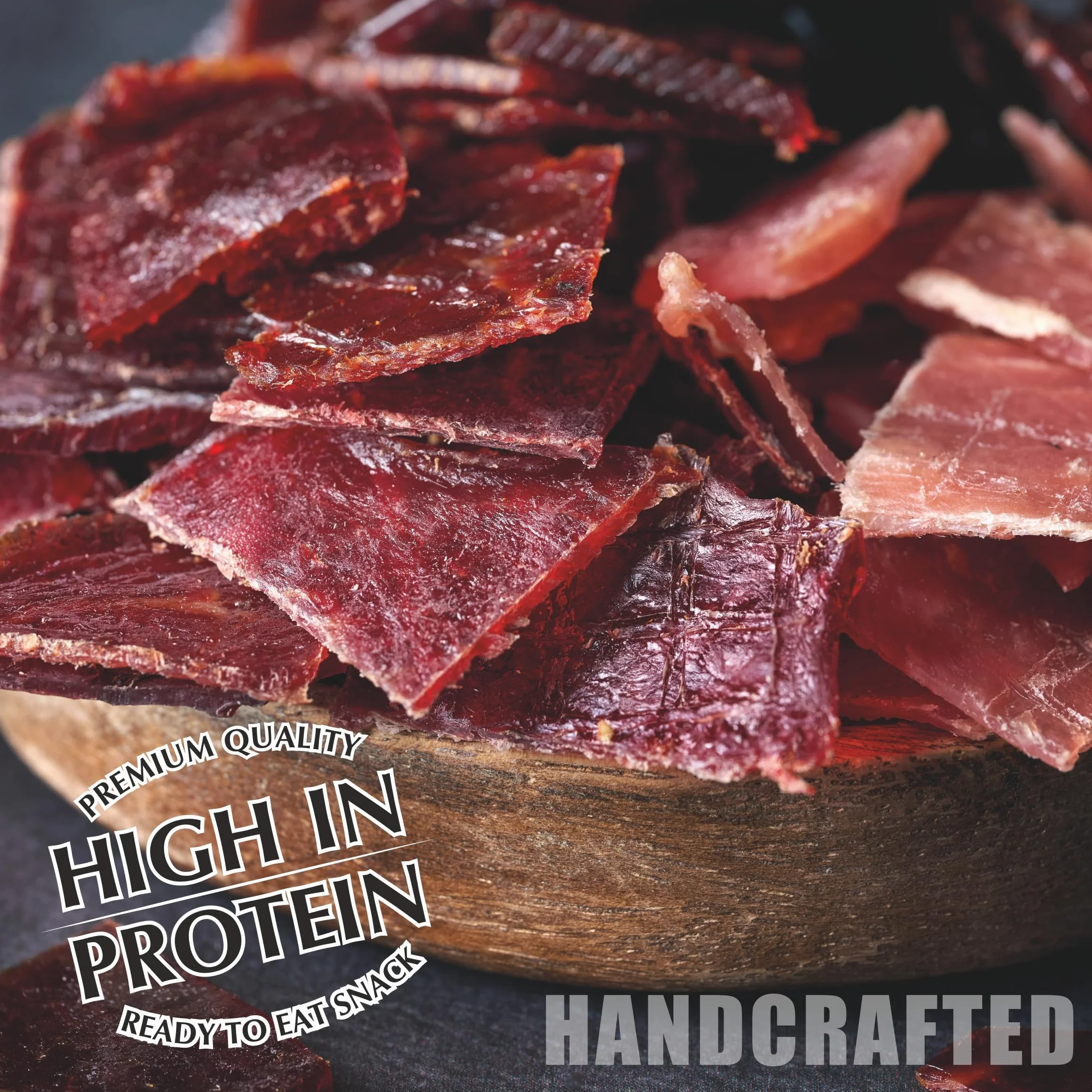 Viking Bites Beef Jerky Mixed box 400 g (8 x 50 g) – 3x Barbecue, 3x Teriyaki, 2x Jalapeno – Manzo essiccato – Snack a base di carne con alto contenuto proteico