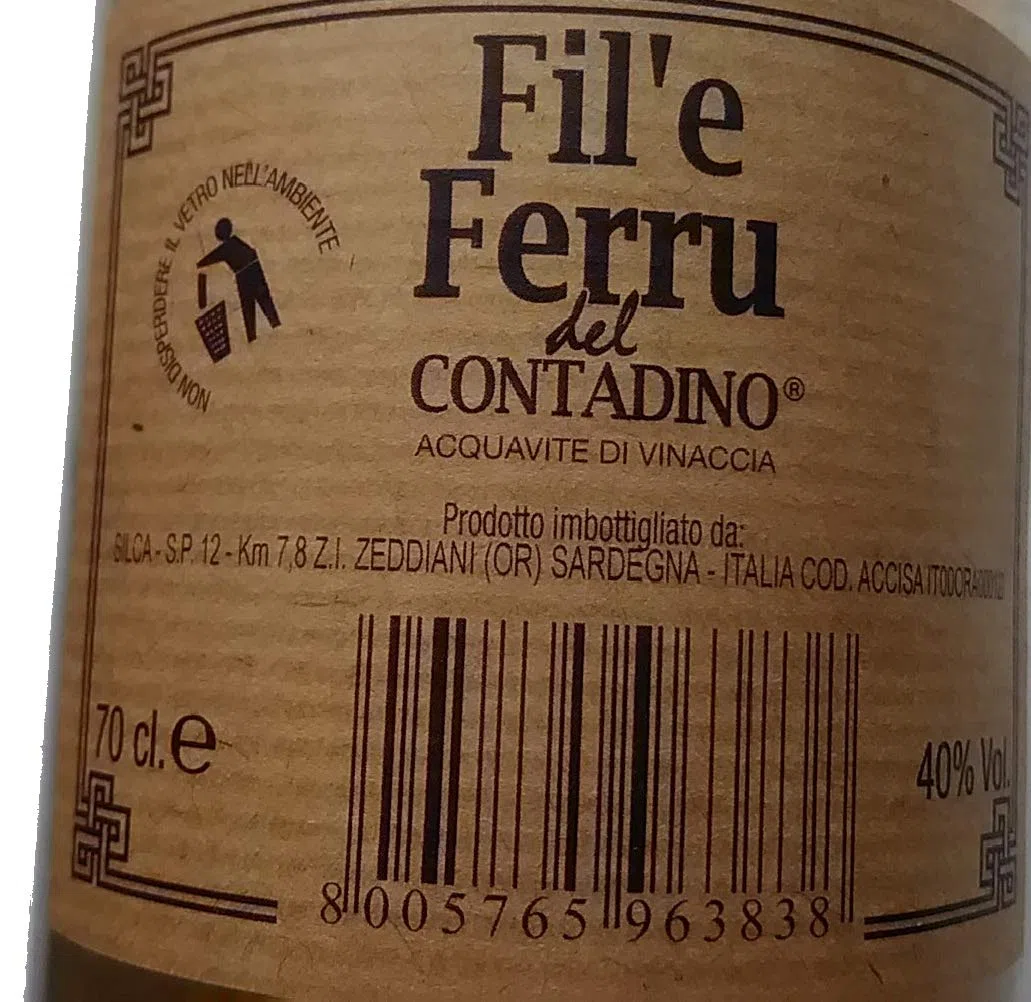 Fil'e Ferru del Contadino Acquavite di Vinaccia 70cl 40% vol