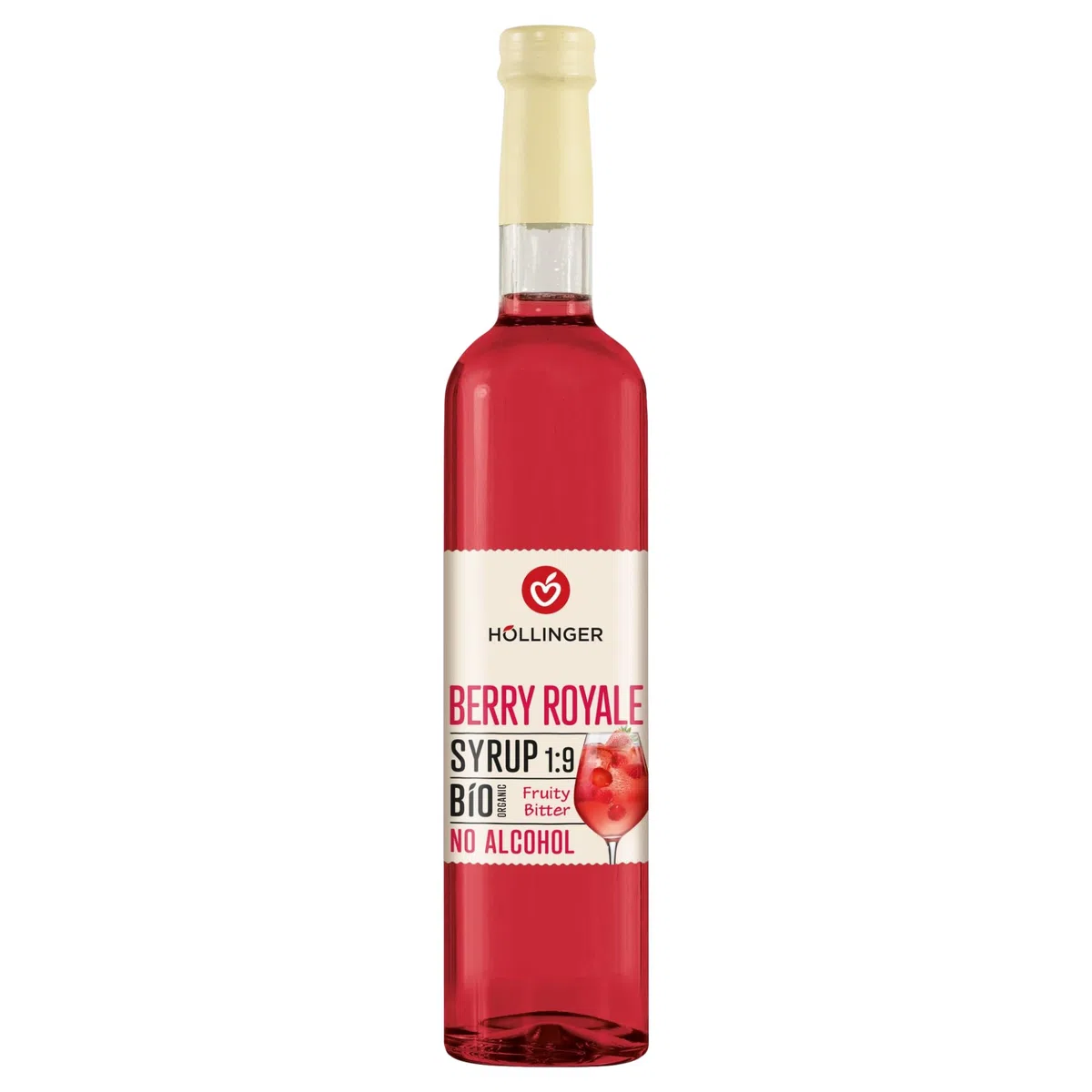 Hollinger Berry Royale Sciroppo Bio Analcolico, Concentrato 1:9, Confezione da 3 Bottiglie da 500ml, Gusto Fruttato e Amaro