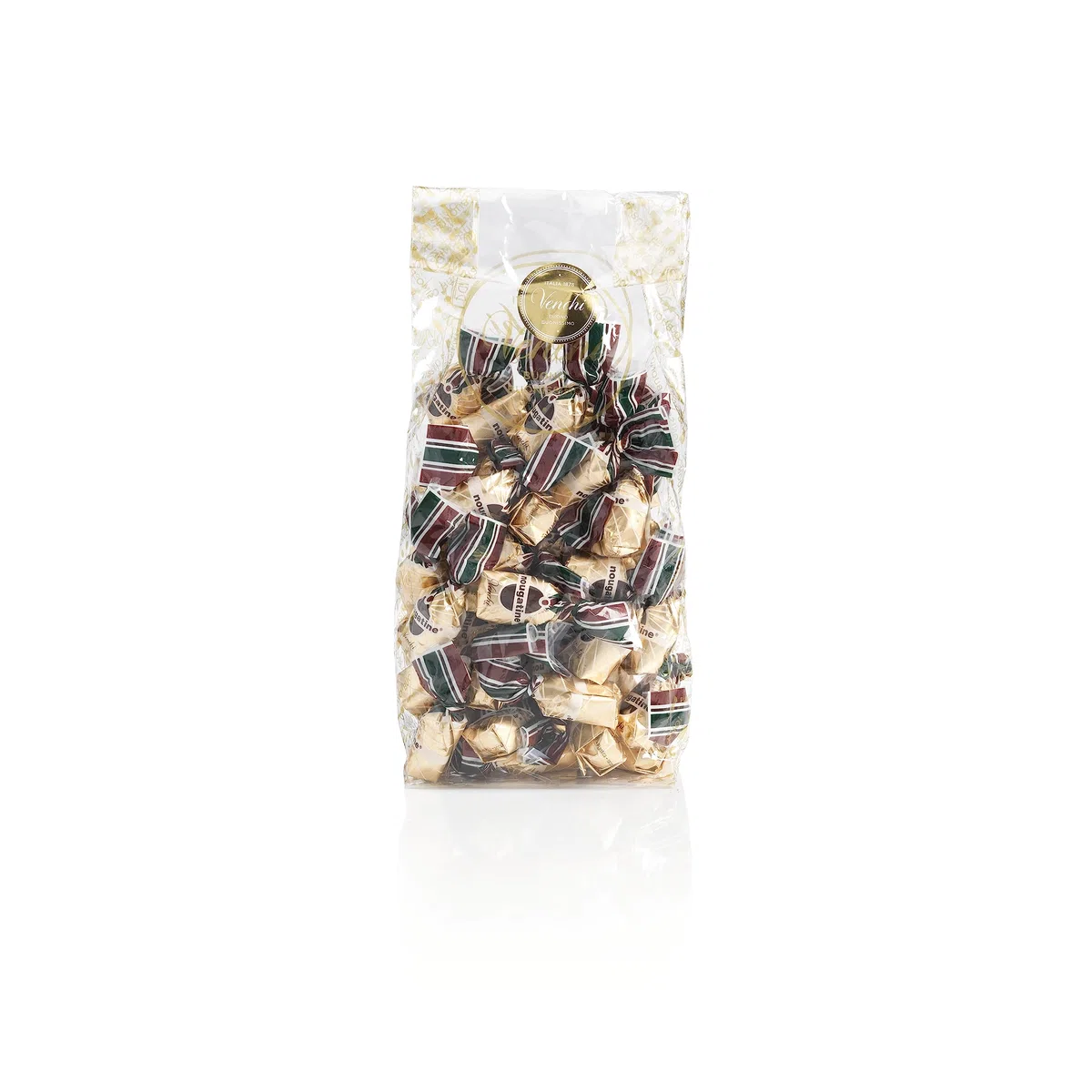 Venchi - Sacchettino Regalo con Cioccolatini Nougatine Assortiti, 300 g - Con Nocciola Piemonte IGP - Idea Regalo - Senza Glutine - Vegano