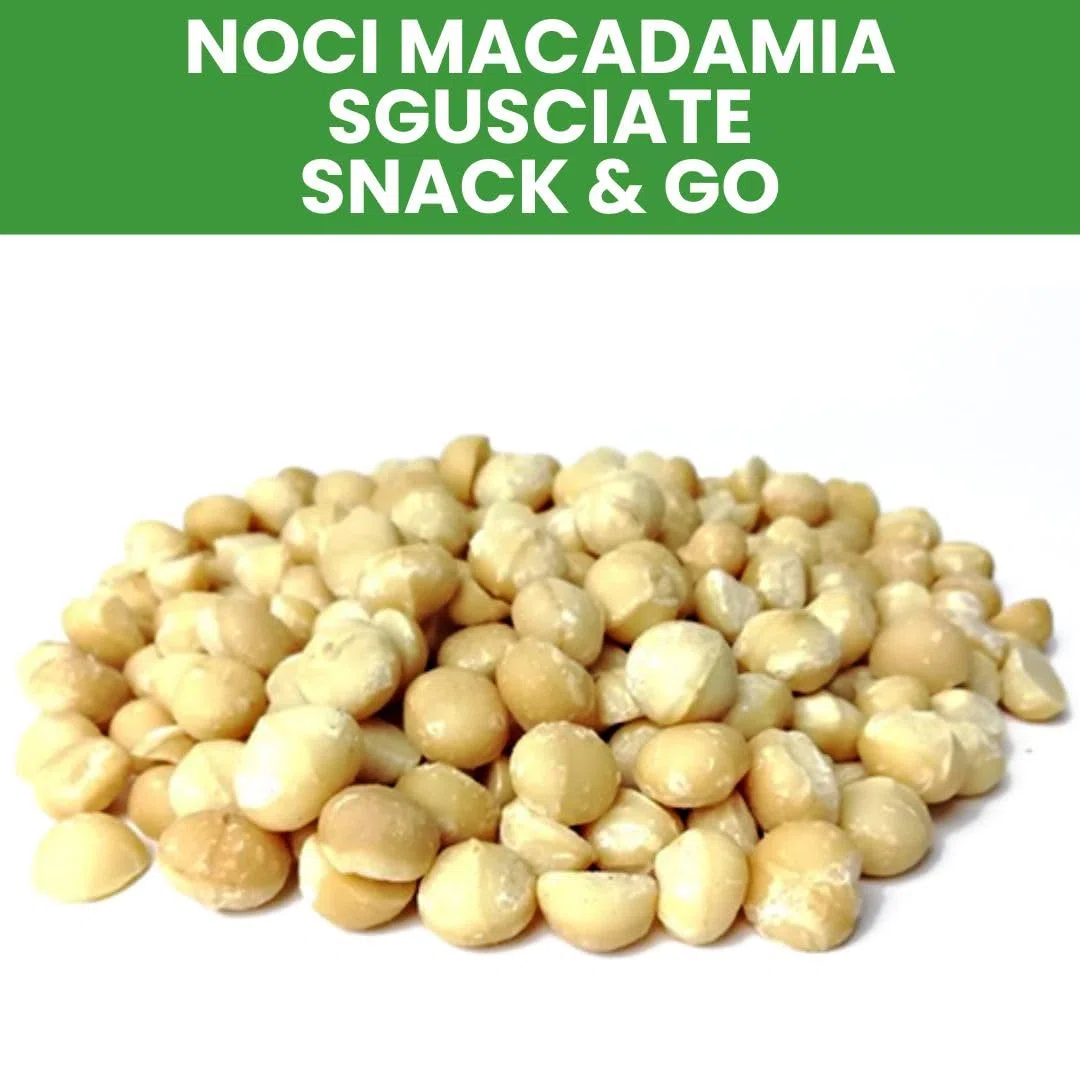 Alfano dal 1940 Noci Macadamia Sgusciate Snack & Go 20 Pacchetti Monoporzione da 30g Frutta Secca Ricca di Magnesio e Fonte di Potassio