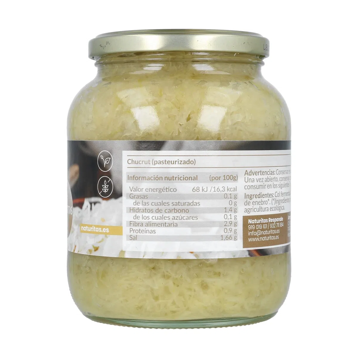 Crauti Bio 680g Naturitas Essentials | Digestivi | Vegano | Senza Glutine | Pastorizzati | Rinforza il sistema immunitario