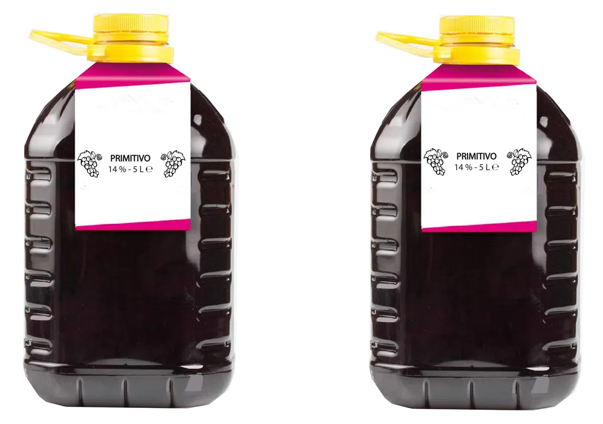 Confezione 2 PET da 5 L di VINO PRIMITIVO Campania IGP IGT rosso CAMPANIA 14% Sfuso da Azienda Agricola