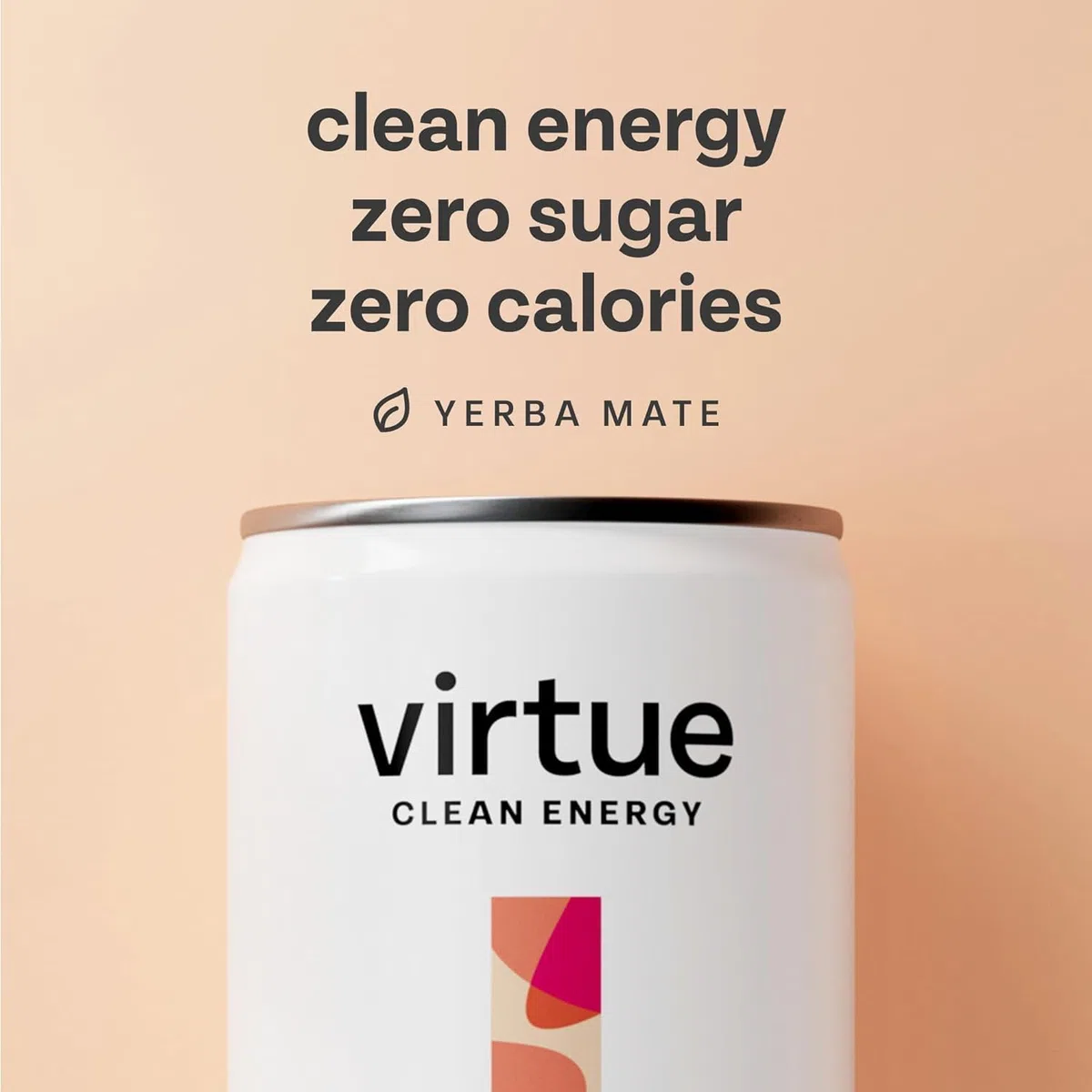 Virtue Yerba Mate - Energy Drink Naturale - Senza Zucchero, Zero Calorie, Vegano, Keto, Senza Glutine. Pacco da 12x250ml (Pesca & Lampone)