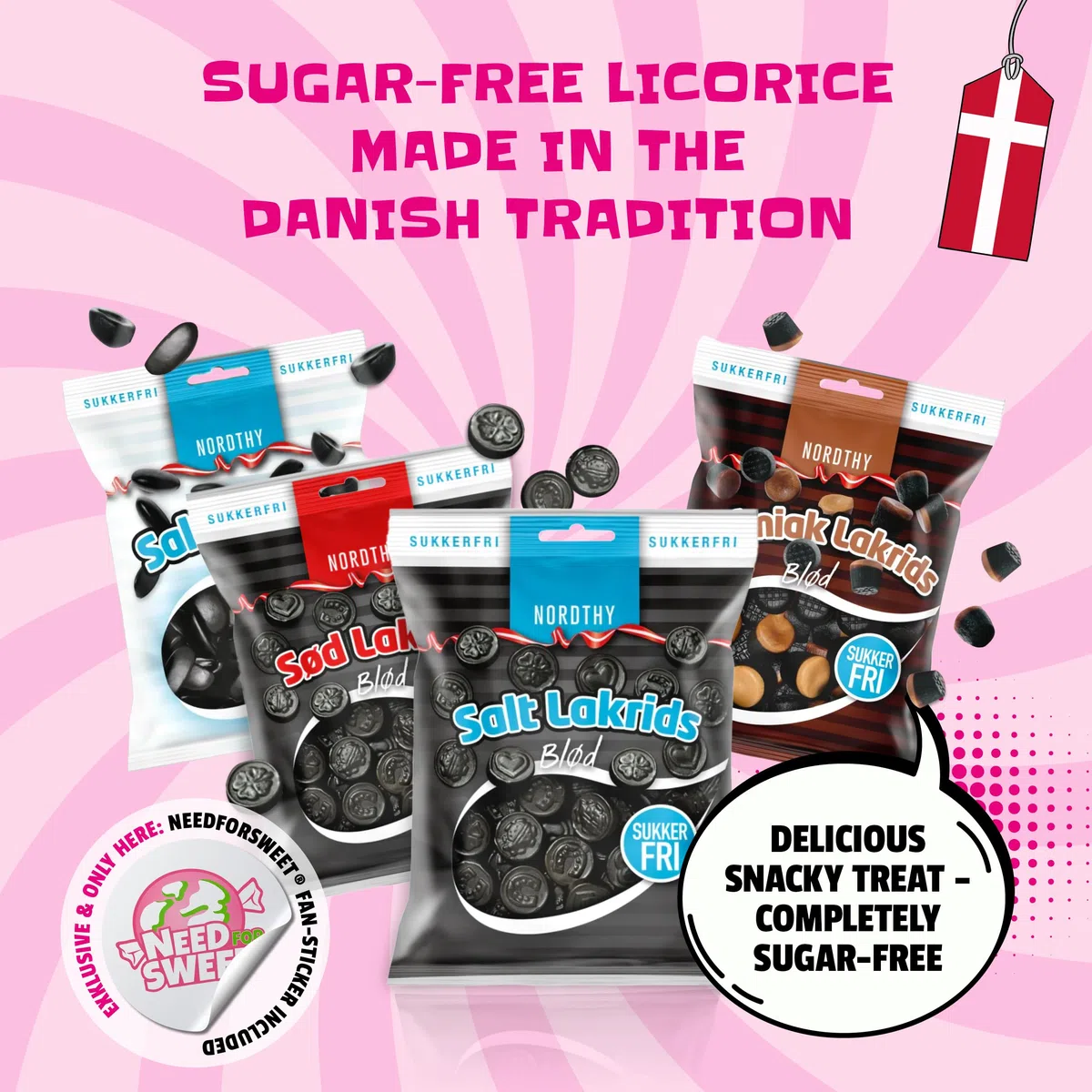 Nordthy Liquirizia Senza Zucchero Mix 280g – Caramelle Danesi Originali Senza Zucchero – Liquirizia Dolce/Salata/Salmiak/Pastiglie di Salmiak a Basso Contenuto Calorico – Caramelle Salutari