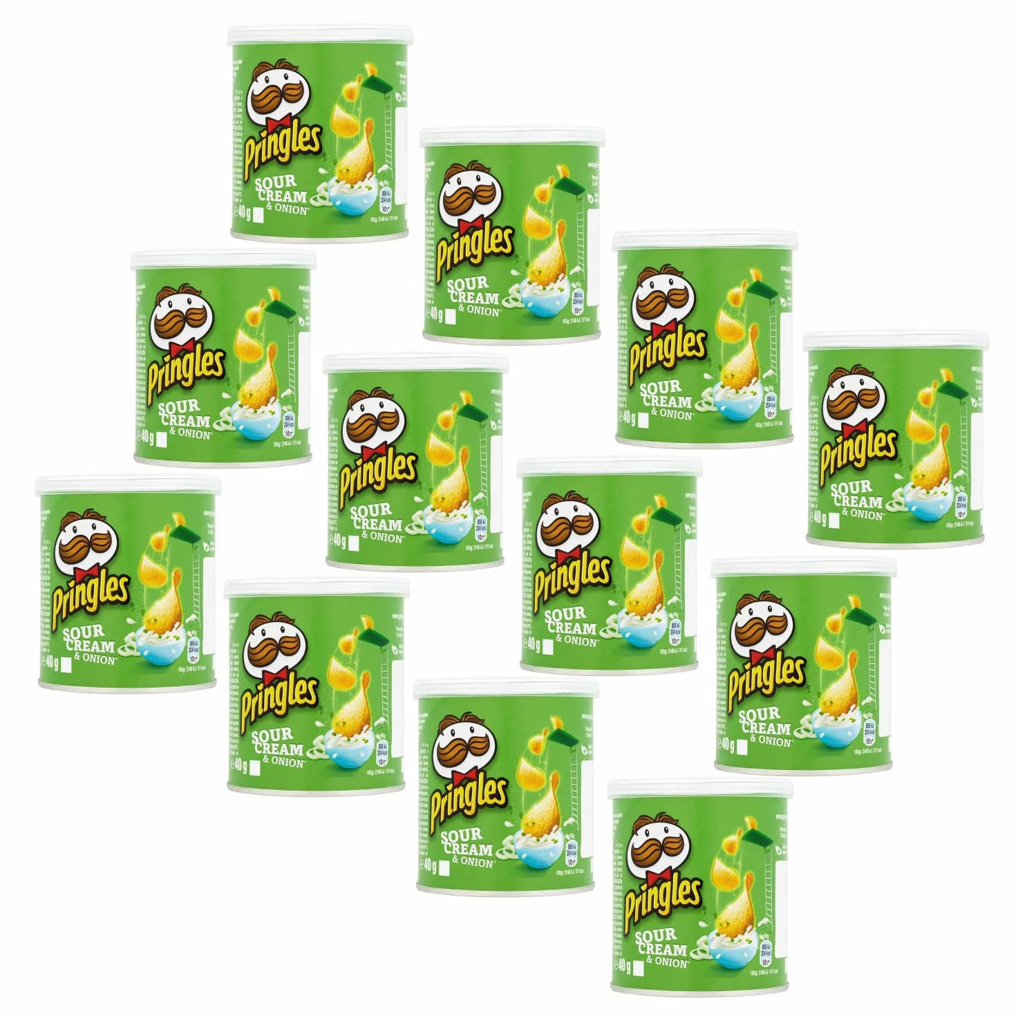 Pringles | Patatine Cipolla | Patatine Salate Barattolo | Pringles Panna Cipolla - 12 Barattoli