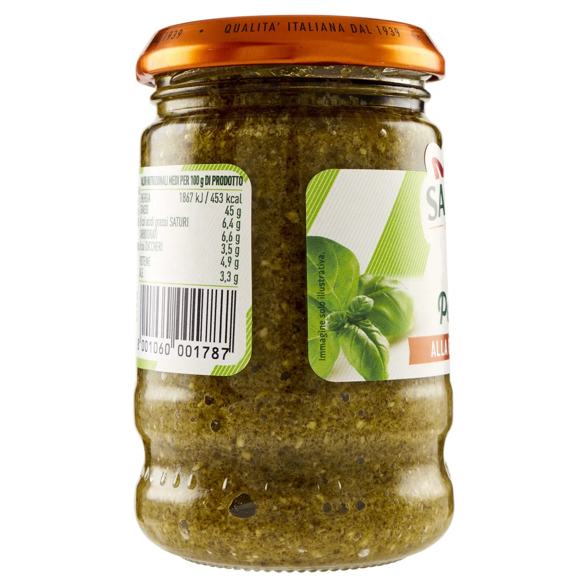 Saclà, Pesto alla Genovese, Condimento per Pasta e per Arricchire i Tuoi Piatti, con Basilico Fresco Italiano, Vaso Vetro, 190g, Confezione da 12 pezzi