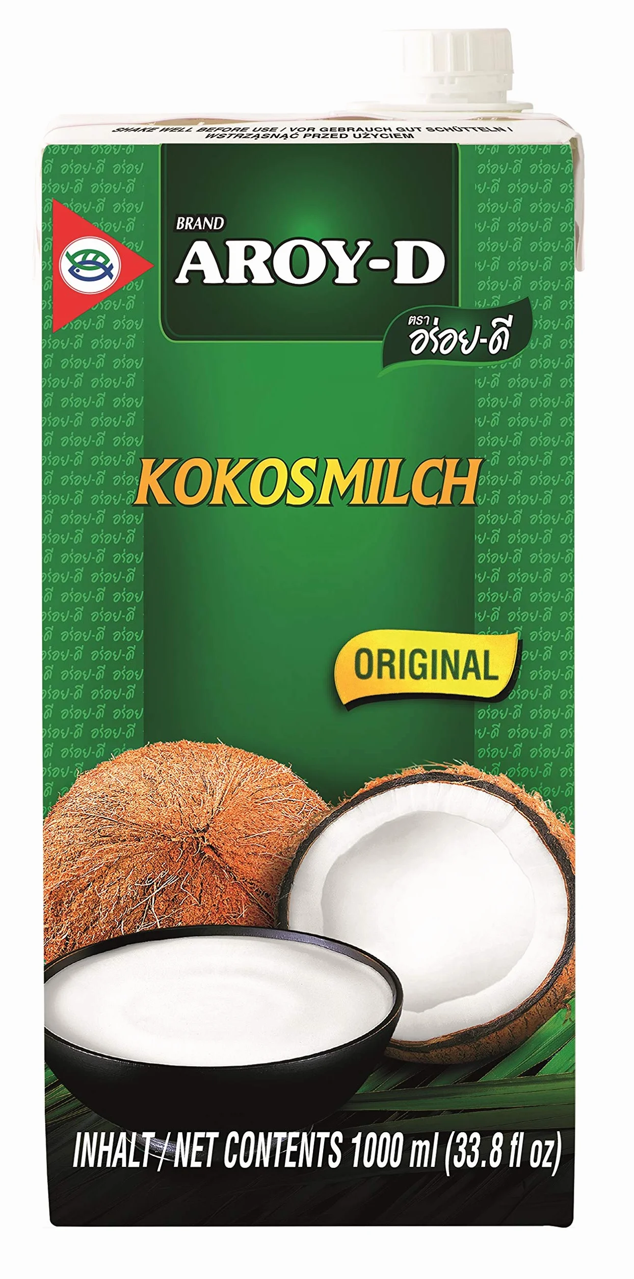Aroy-D - Latte di cocco - Confezione da 5 pezzi (5 x 1 litro)