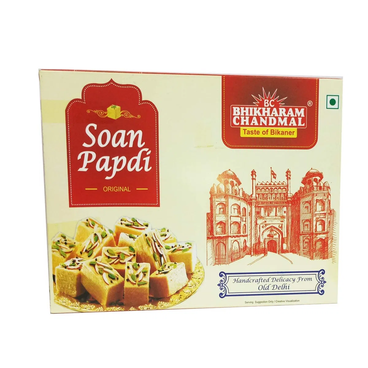 Delight Foods Bhikaram Chandmal Authentic Soan Papdi 400g | Indian Sweets | Festival Spl. | Gift Pack | (Regular)