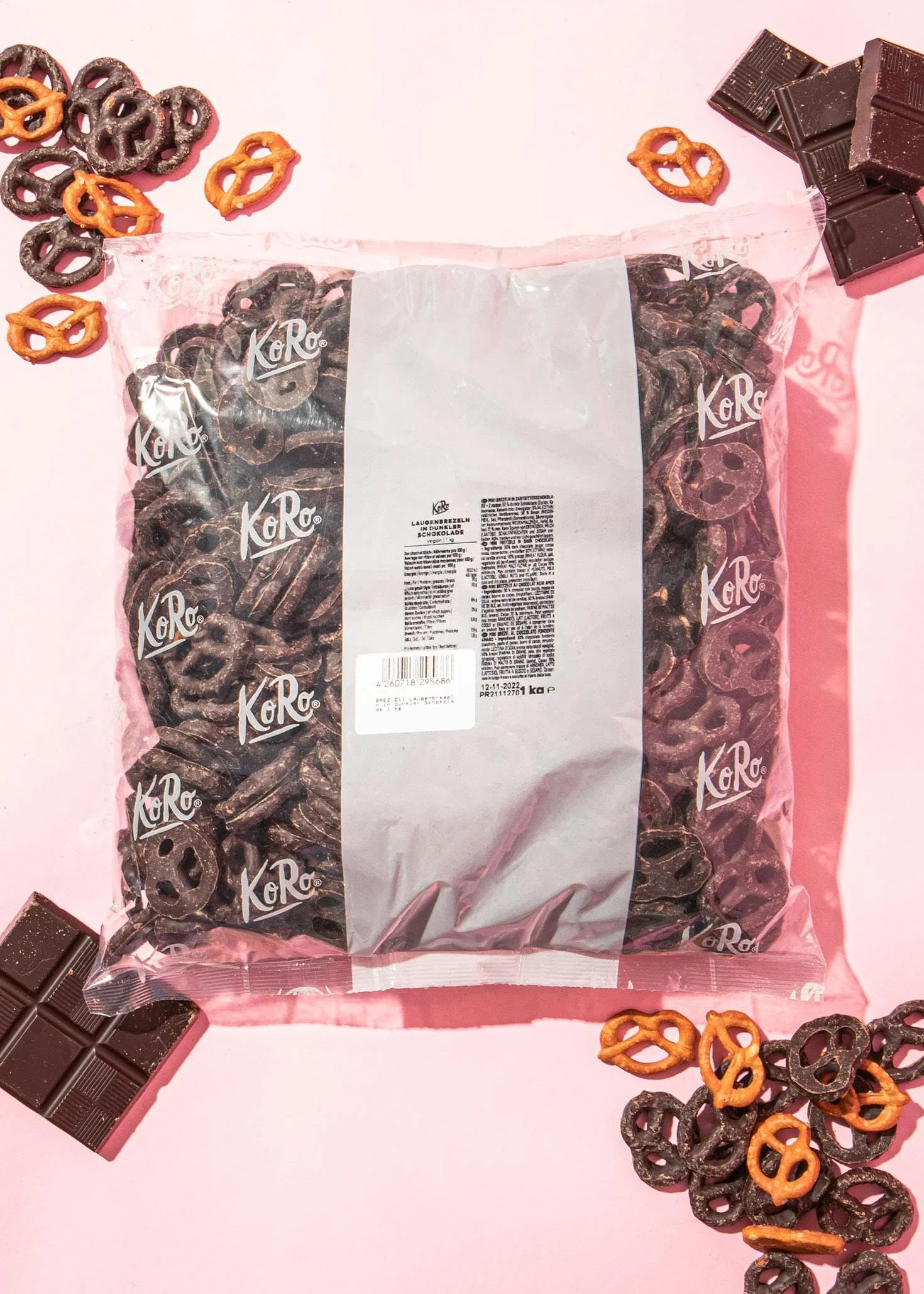 KoRo - Brezel al cioccolato fondente 1 kg - snack dolce e originale - confezione convenienza - idea regalo