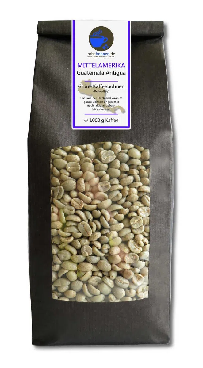 Caffè verde Guatemala Antigua - Green Highland Coffee (chicchi di caffè verde non tostato 1000g) - Certificato GMP