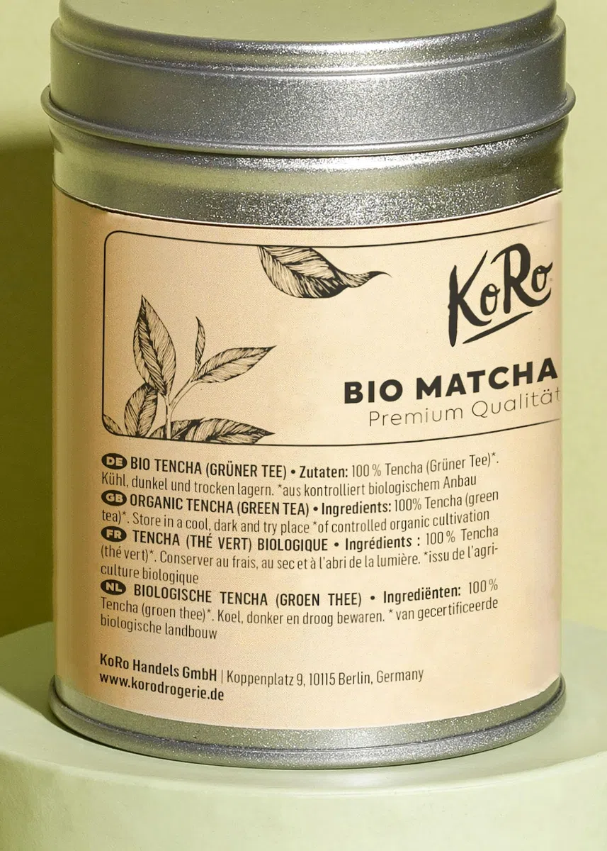 KoRo - Tè Matcha Mizu bio 80 g - Qualità premium - Pratico barattolo di metallo - Per matcha latte e dolci