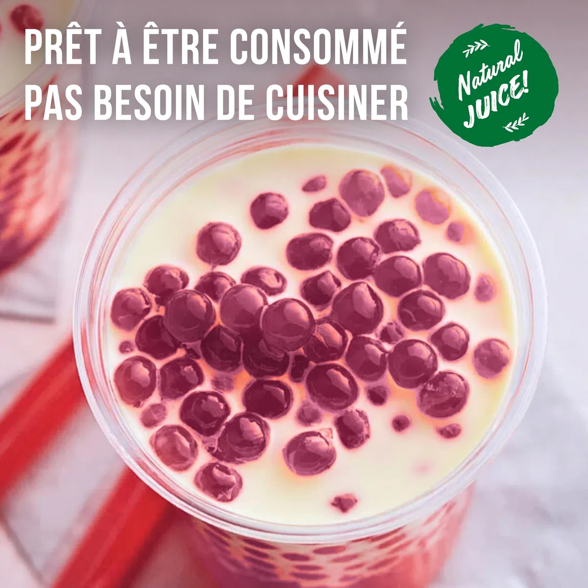 POPPING BOBA - Sferette alla frutta per Bubble Tea - Ciliegia - 1 kg - nessun colorante artificiale, basso contenuto di zucchero, succo di frutta vero, 100% vegan e senza glutine