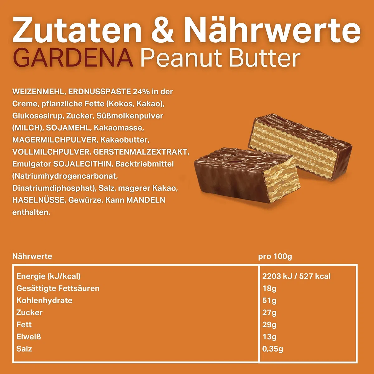 Biscotti Loacker Gardena Peanut Butter Burro D'arachidi Expo 25 Pezzi da 38 g