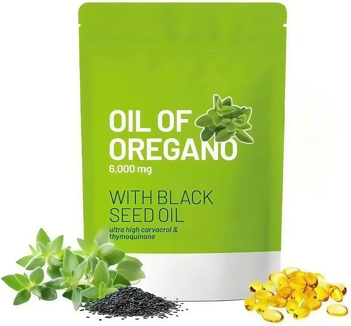 Generico Olio di origano in Capsule, [Nuovo] Olio di origano bilanciato con Olio di Semi Neri, Non OGM,1Pcs