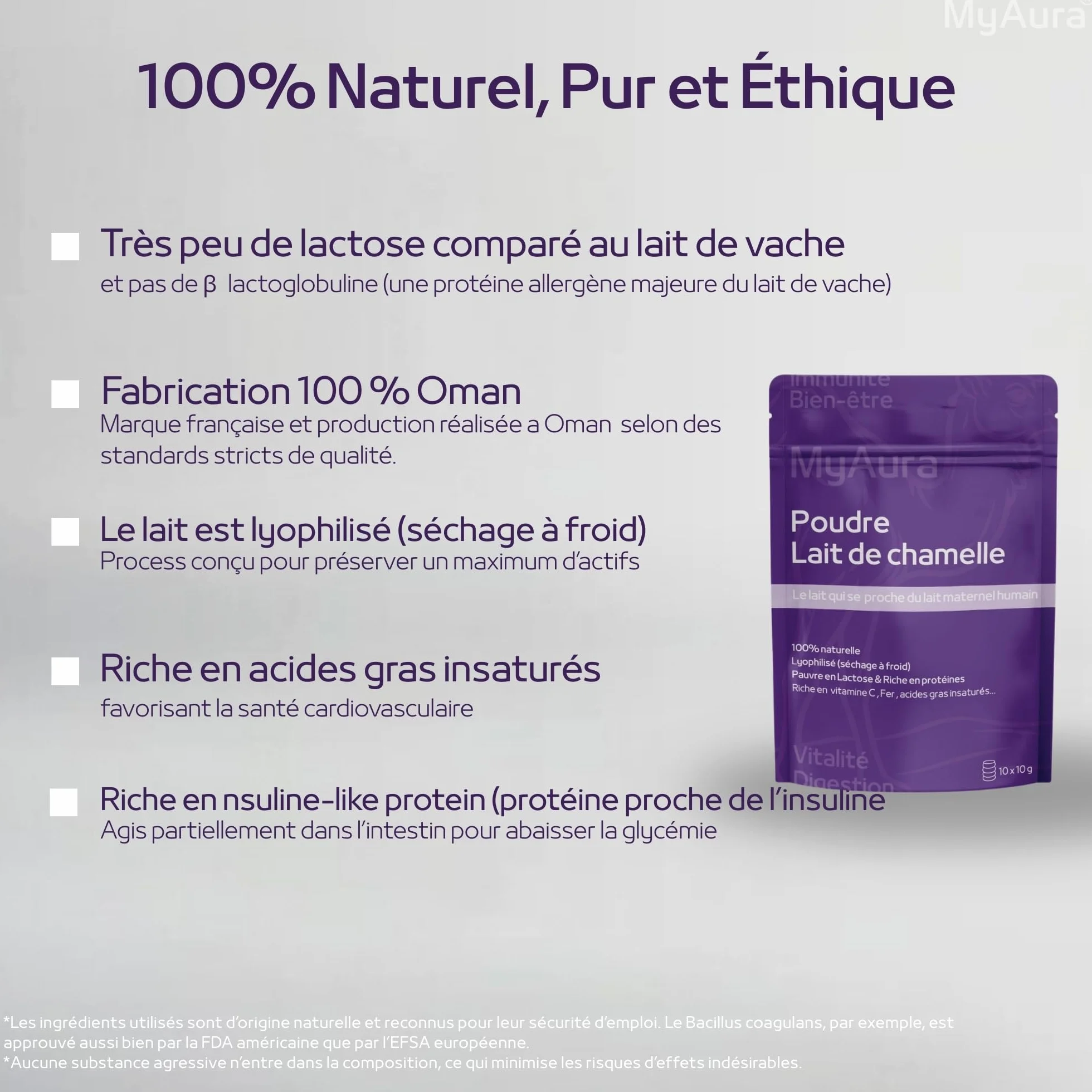 latte di cammello in polvere -Qualità premuim- Marchio francese,una composizione vicino al latte materno umano, povero di lattosio,Ricco di vitamina C, ferro, acidi grassi insaturi -100 gr