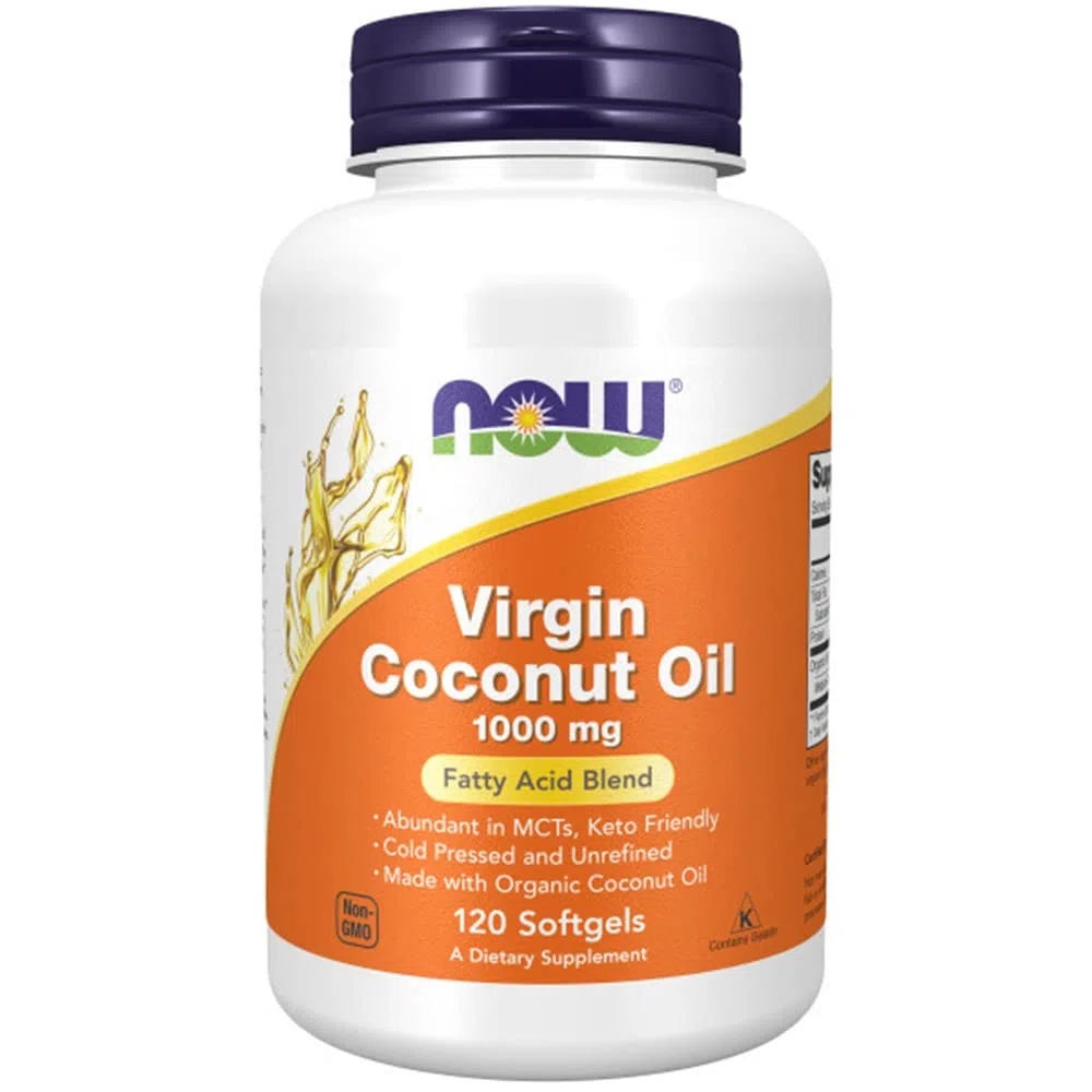Now Foods, Coconut Oil (Olio di Cocco), 1000mg, 120 Capsule morbide, Testato in Laboratorio, Senza Soia, Senza Glutine, Non OGM
