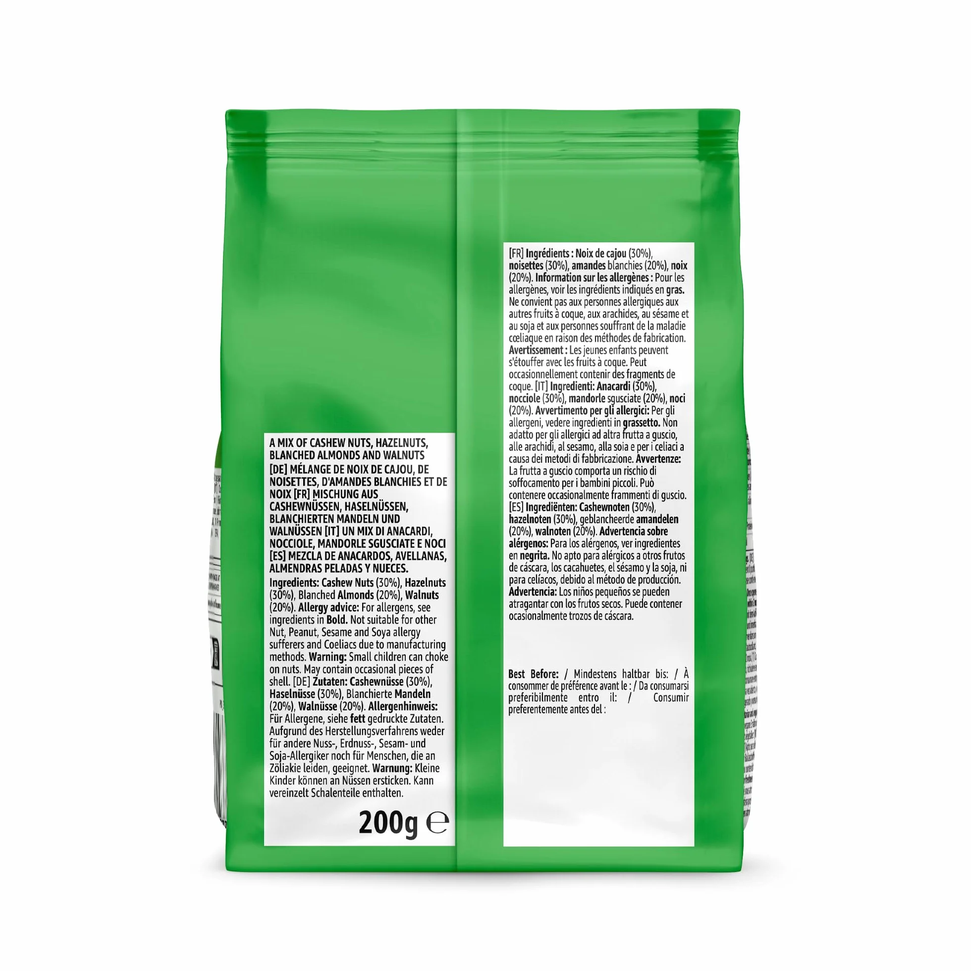 by Amazon Frutta a Guscio Assortita - 200g, confezione da 7