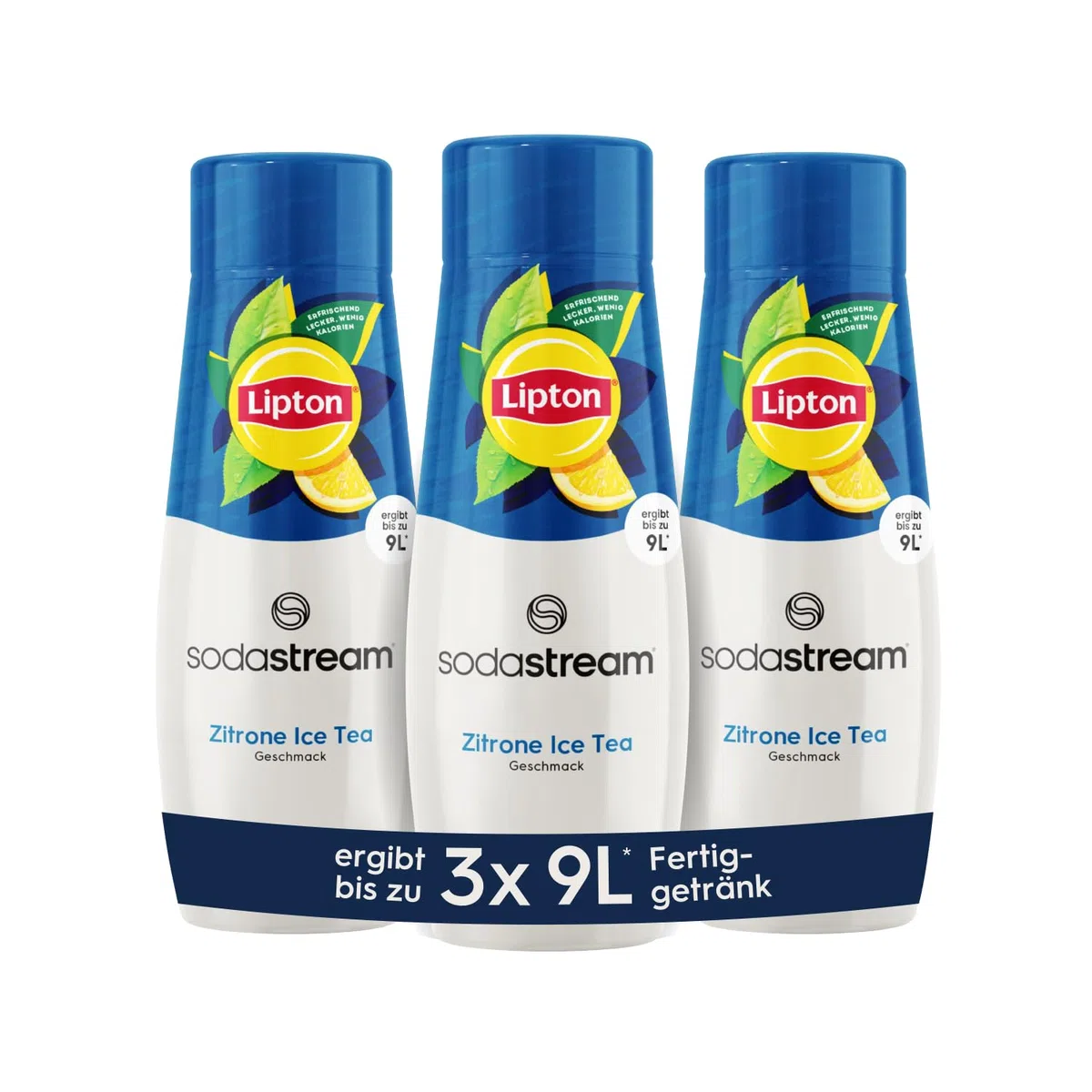 SodaStream Sciroppo Lipton Ice Tea Limone, 1 flacone da 9 litri, preparato in pochi secondi e sempre fresco, 3 x 440 ml