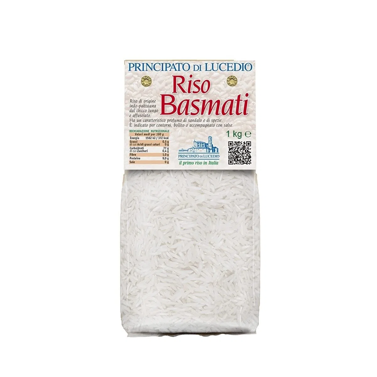 Principato di Lucedio - Riso BASMATI - 1 kg - Sacchetto in Cellophane con Atmosfera Protettiva