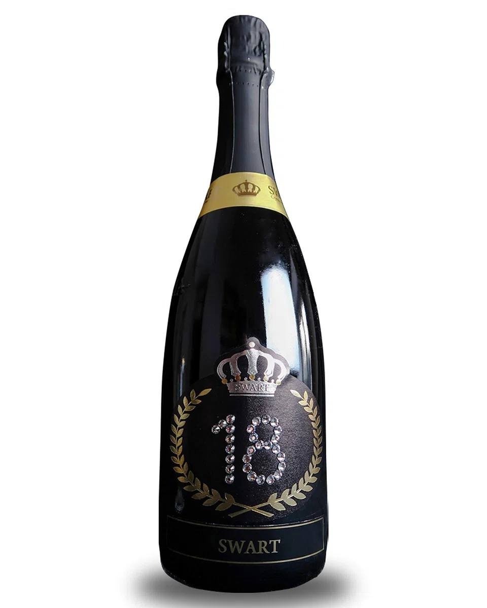 Swart - Idea regalo per compleanno 18 anni - Bottiglia Tanti Auguri da 0,75L - Etichetta personalizzata con autentici cristalli - spumante Italiano di alta qualità