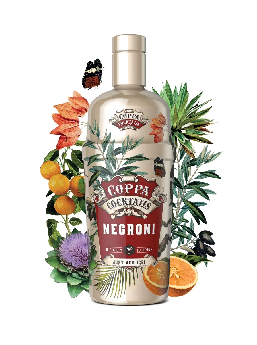 Coppa Cocktails, Negroni, 700 ml, Cocktail iconico, pronto da bere, aperitivo italiano, gusto intenso ed erbaceo, bitter, vermouth rosso, 14.9% Vol.
