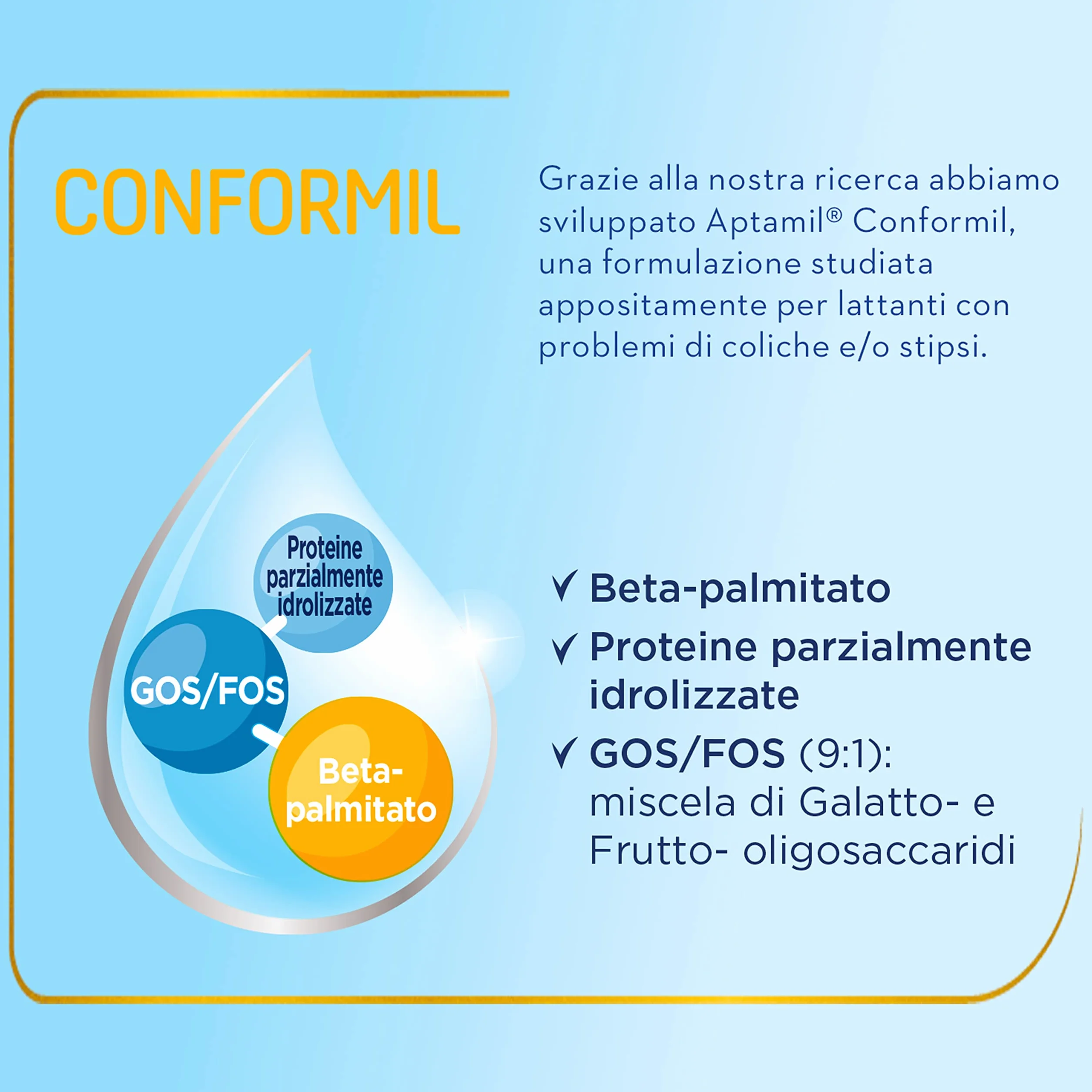 APTAMIL CONFORMIL - Latte indicato per Coliche e Stipsi dei Neonati, In Polvere, Latte a Fini Medici Speciali - Confezione Da 600 Grammi (2 Buste Da 300g)