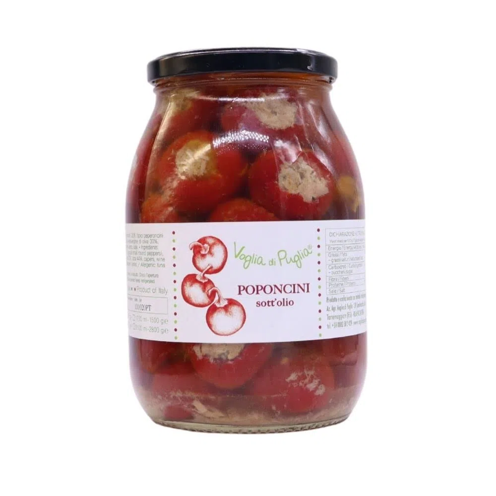 Voglia Di Puglia Peperoncini Sottolio Ripieni Di Tonno (Confezione Da 1 kg)