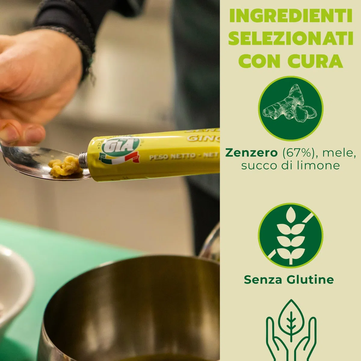 GIA Zenzero in Pasta, 12 Tubetti da 80g - Senza Glutine