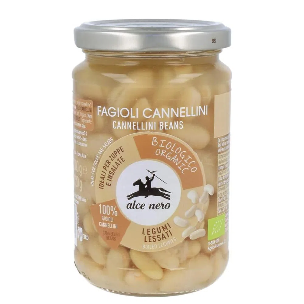 Alce Nero Fagioli Cannellini Biologici, Lessati, 300g, Confezione da 6