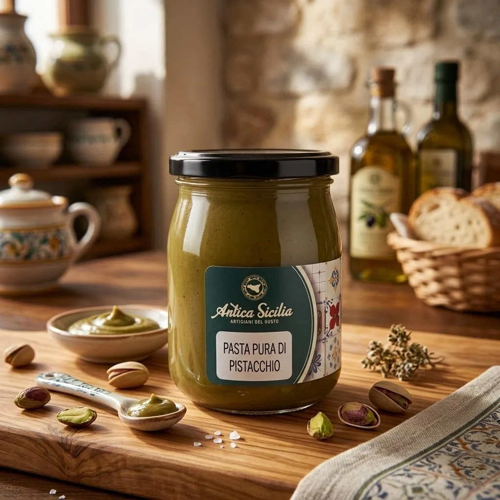 Pasta Pura di Pistacchio 550g – 100% Pistacchi Naturali, Senza Zuccheri Aggiunti, Ideale per Dolci, Gelati e Creme