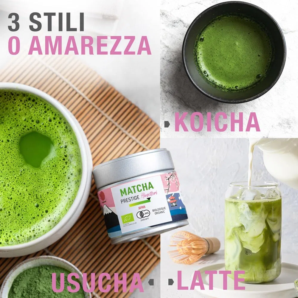 ORIGEENS TE MATCHA CERIMONIALE BIO PRESTIGE HINOTORI - Tè matcha BIO giapponese in polvere – Usucha/Koicha/Matcha Latte - Scatola 30g, Matcha Tea