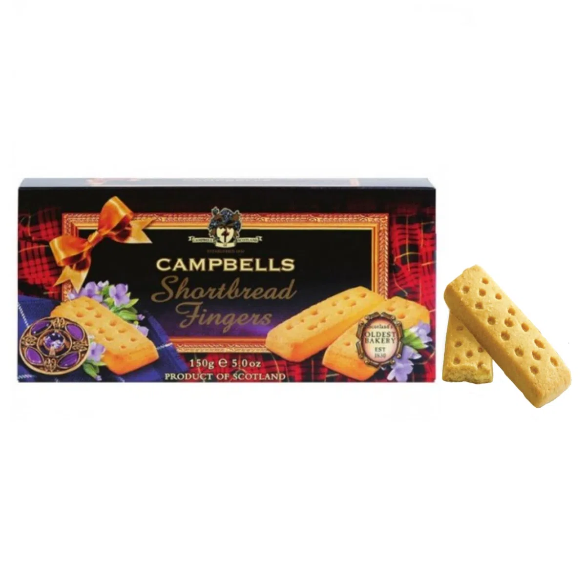 Campbells | Biscotti Tradizionali Pastafrolla Scozzese al Burro | Biscotti Burro Inglesi Bastoncini - 150 Gr | Burro Scozzese Mini Fingers Biscotti
