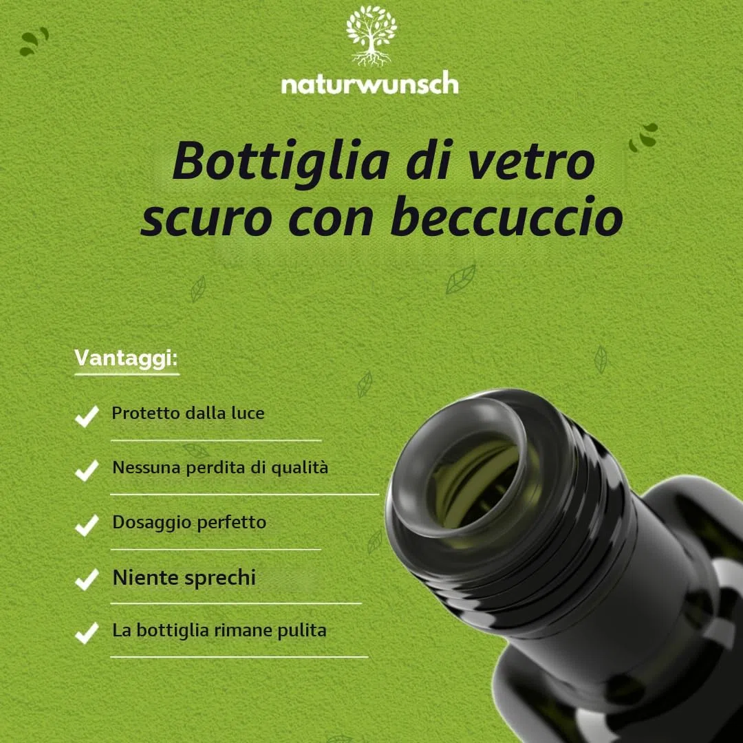 naturwunsch Olio di cumino nero, 500 ml, non filtrato, spremuto a freddo, prodotto fresco in Germania, originale Nigella Sativa