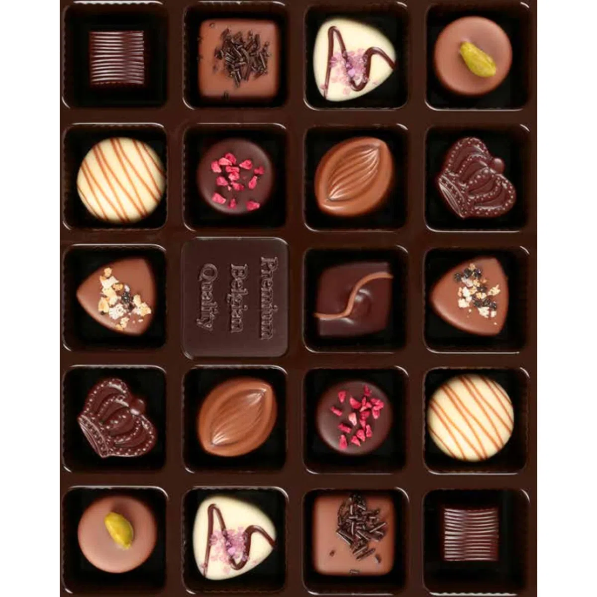 Cioccolatini di lusso belgi 19x indulgenza individuale - fatti nella tradizione artigianale, 250 grammi
