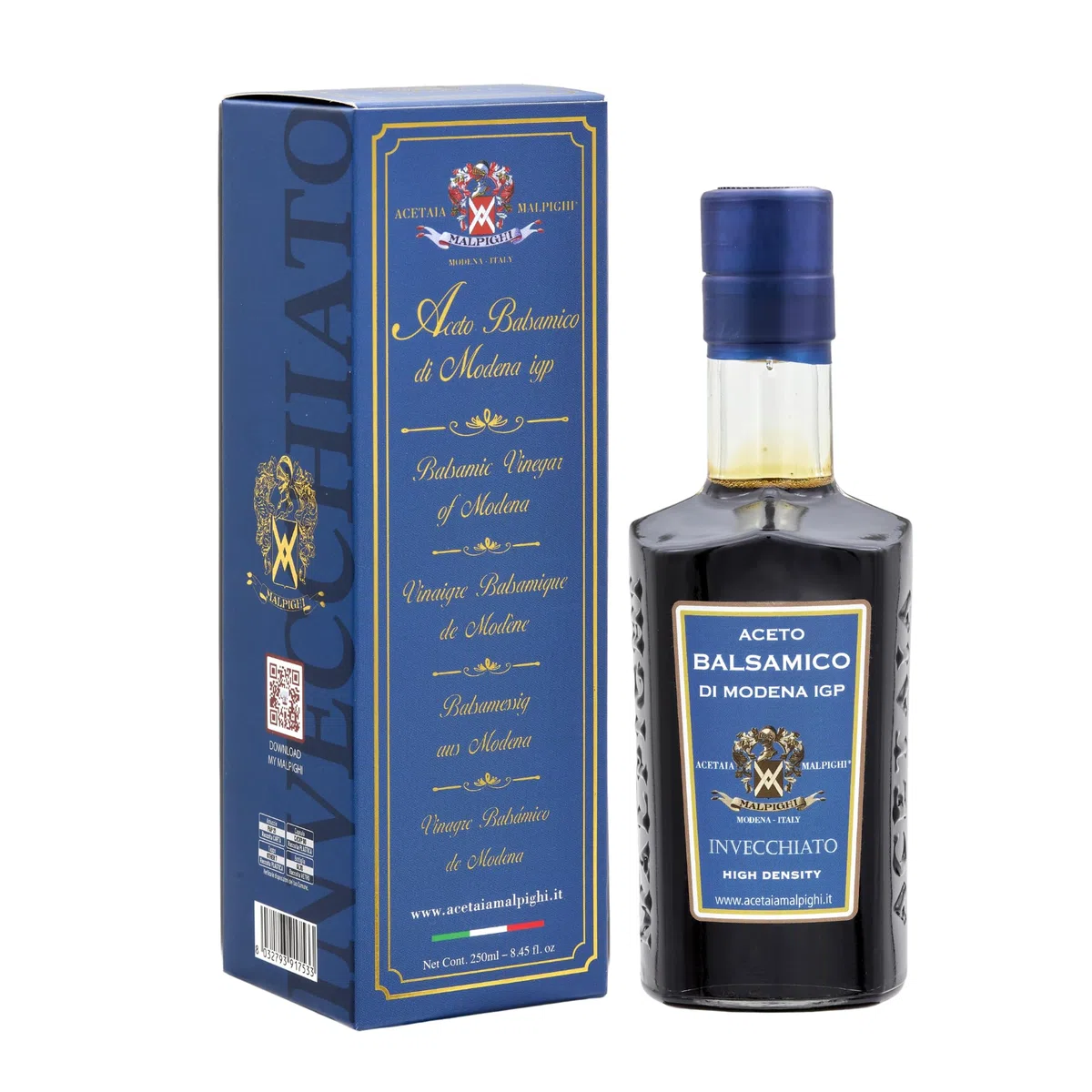 Acetaia Malpighi – Aceto Balsamico di Modena IGP Invecchiato – 250 ml – 100% Naturale Senza Caramello – Da Uve Tardive
