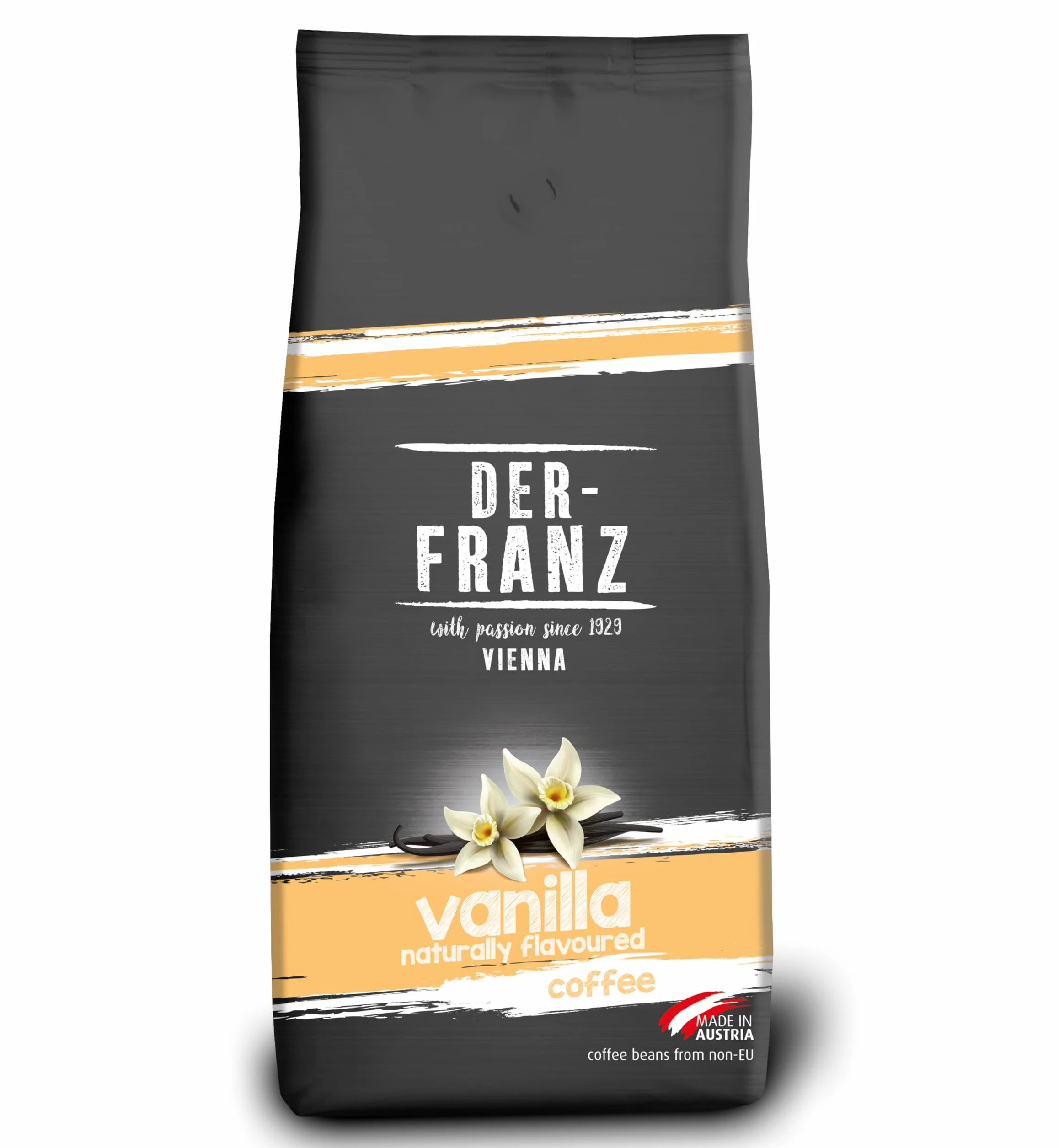 Der-Franz caffè, Aromatizzato alla Vaniglia, Caffè Miscela di Arabica e Robusta chicchi interi, 1000 g