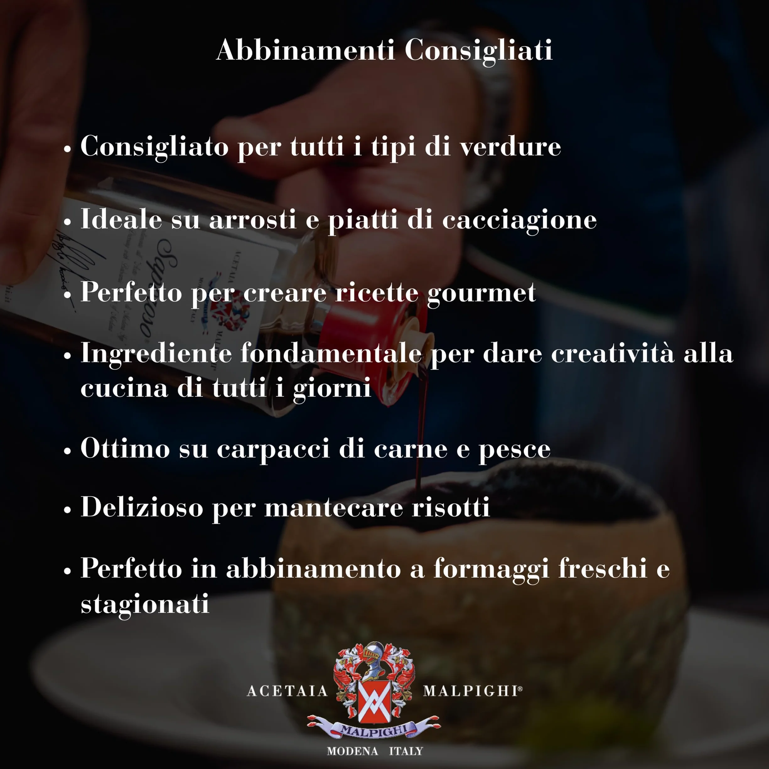 Acetaia Malpighi – Condimento all’Aceto Balsamico di Modena IGP Saporoso – 200 ml – Affinato 6 Anni in Botti di Rovere – Senza Caramello