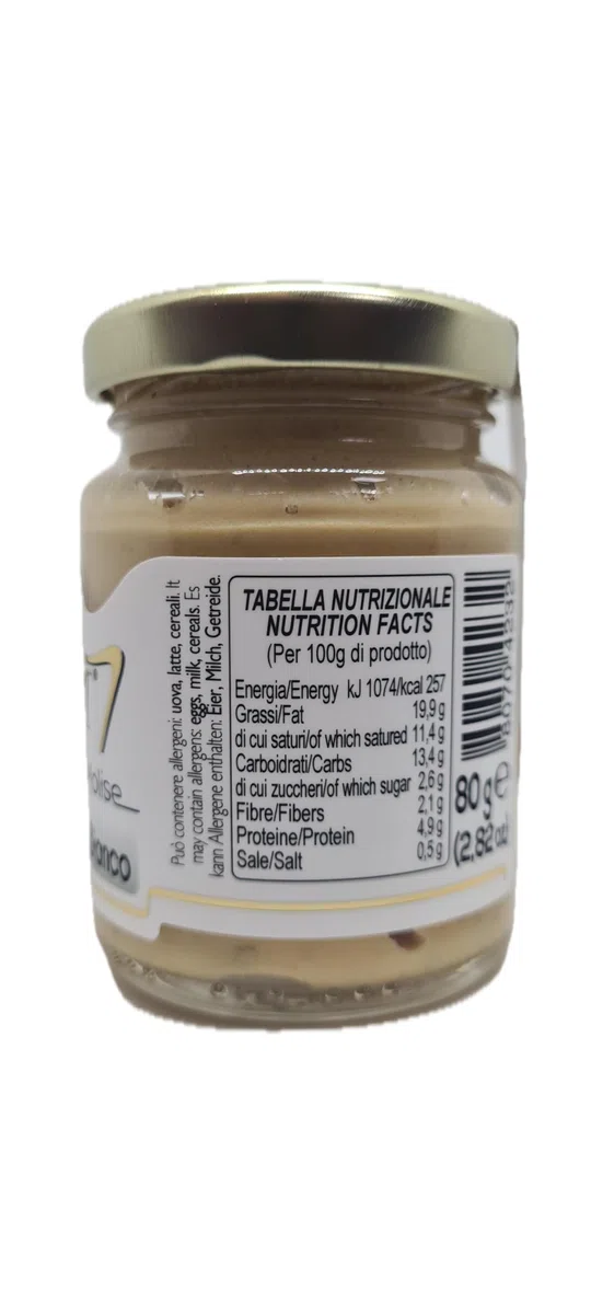 Crema di Tartufo Bianco 80 Gr - Tartufo - Crema di Pregiato Tartufo Bianco "Tuber Magnatum Pico" - Salsa Tartufata Bianca - 100% Made in Italy, Eccellenza Culinaria Italiana