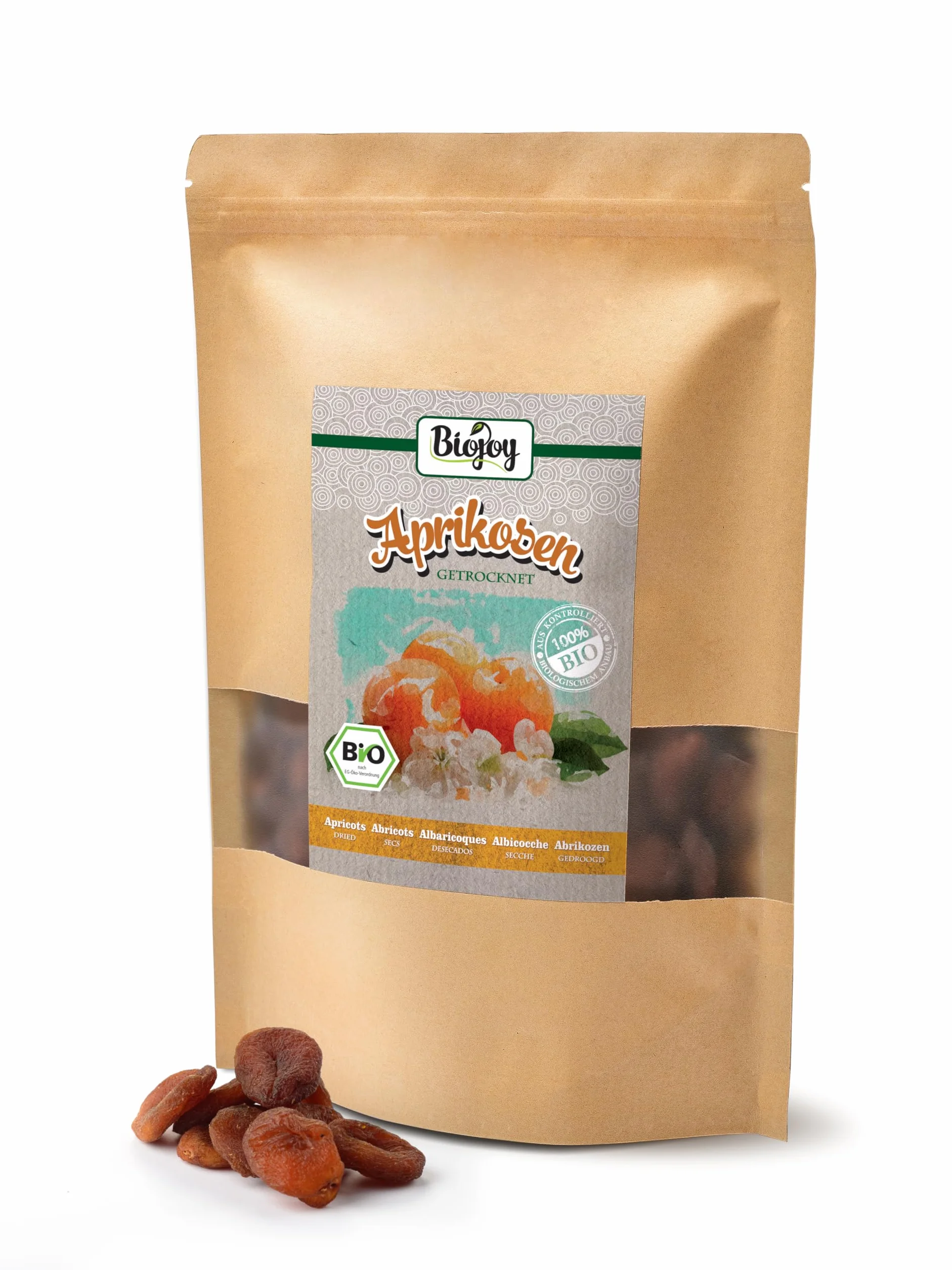 Biojoy Albicocche secche BIO (1 kg), senza zucchero aggiuntо e senza solfiti