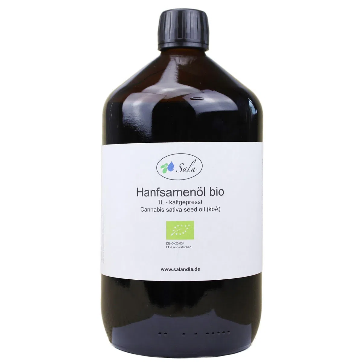 Sala Olio di canapa olio di semi di canapa spremuto a freddo, nativo BIO 1000 ml (bottiglia di vetro da 1 litro)