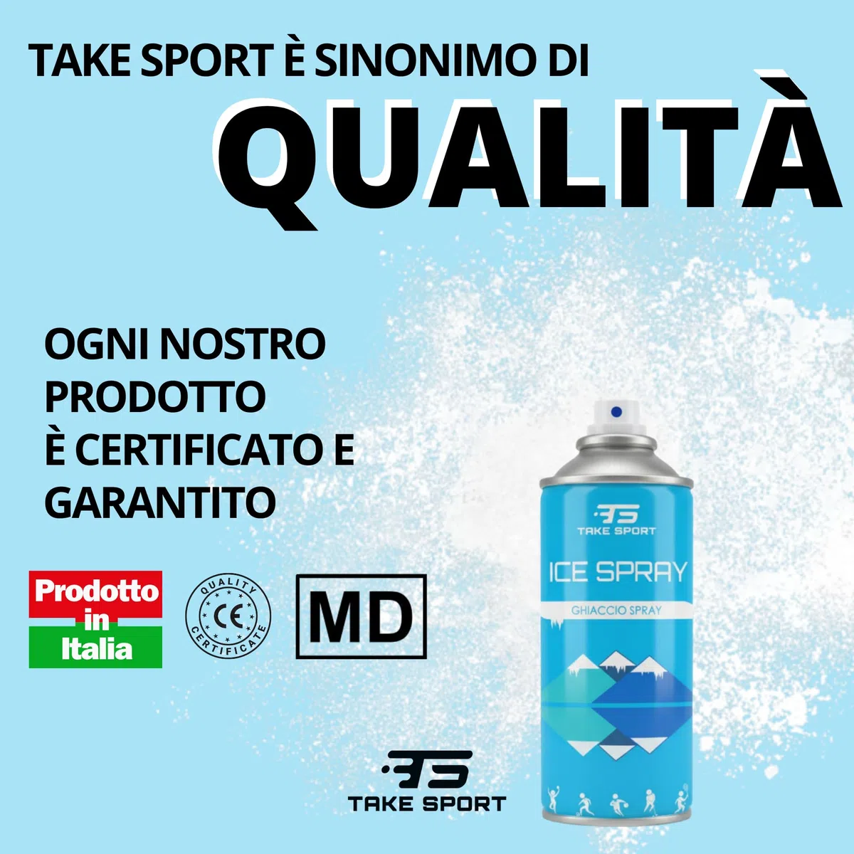 TS TAKE SPORT - Ghiaccio Spray | Ghiaccio Spray Istantaneo | Ghiaccio Bomboletta | Ice Spray Professionale per Sportivi (azzurro, 6 pz)