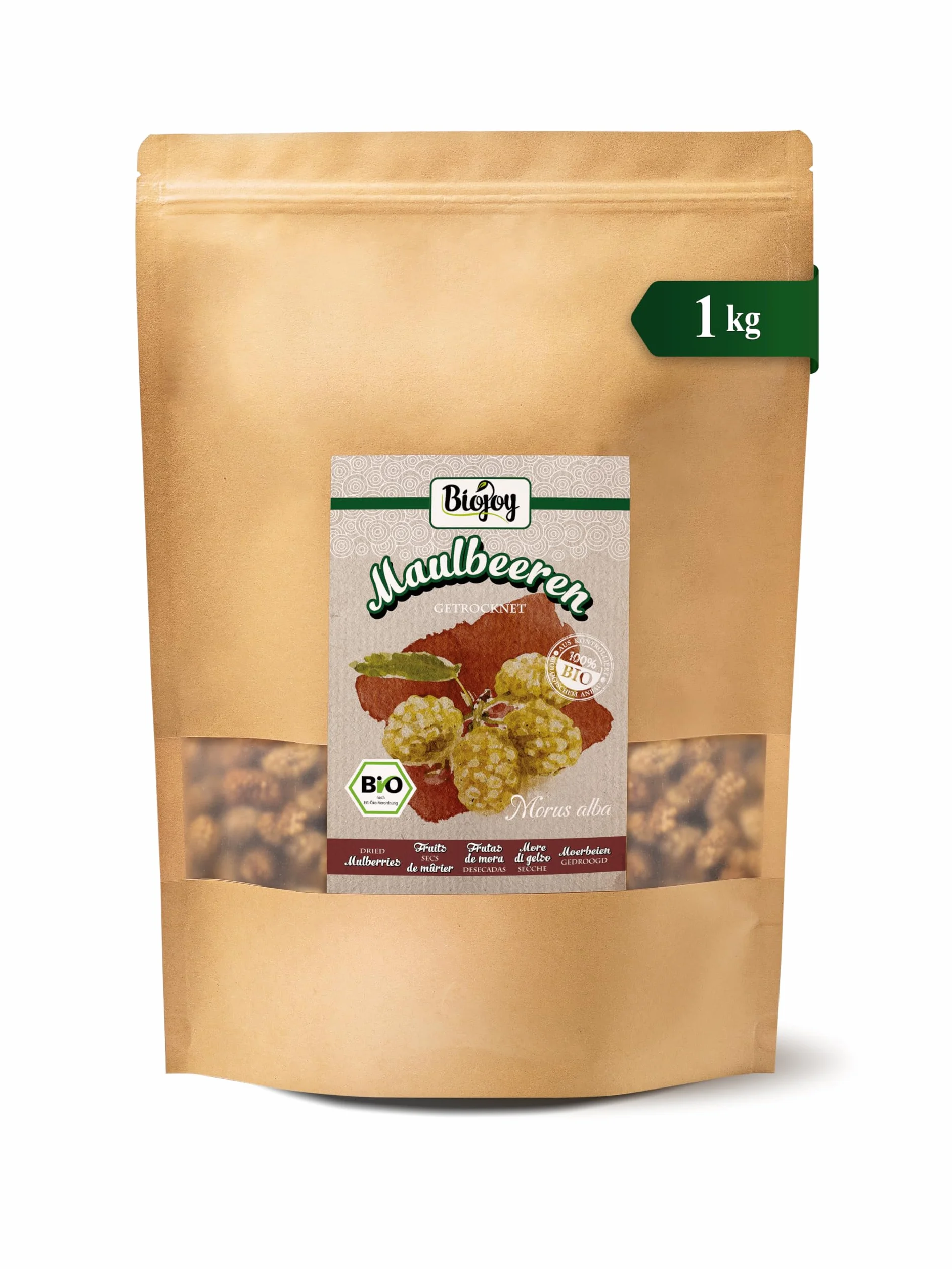Biojoy More di Gelso bianco BIO (1 kg), essiccate, senza zucchero aggiuntо e senza zolfo